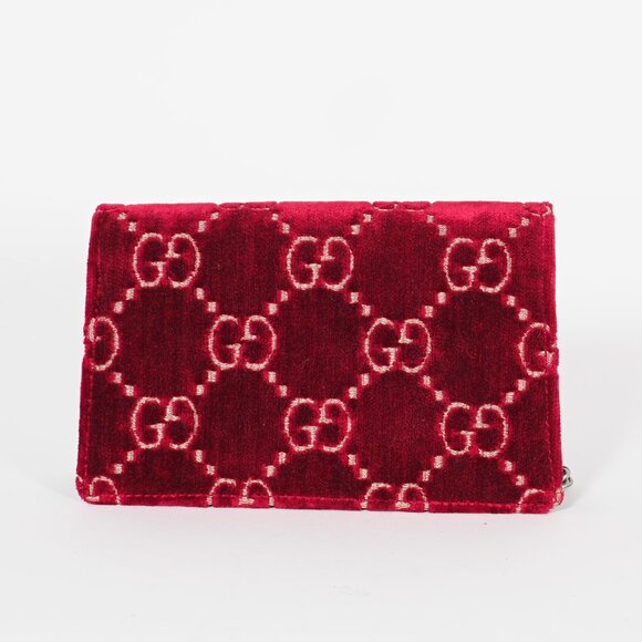 Gucci GG Red Velvet Super Mini Dionysus Chain Shoulder Bag - Picture 5 of 11